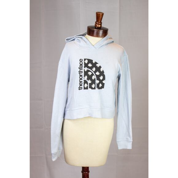 North Face Camp Fleece Pullover Long-Sleeve Crop Hoodie Girls, Blue Sz 14/16 NEW - Picture 3 of 10
